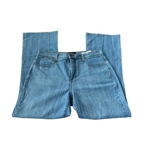 NYDJ Womens Jeans Blue Size 10 Denim Straight Leg Mid Rise Light Wash Zip Fly